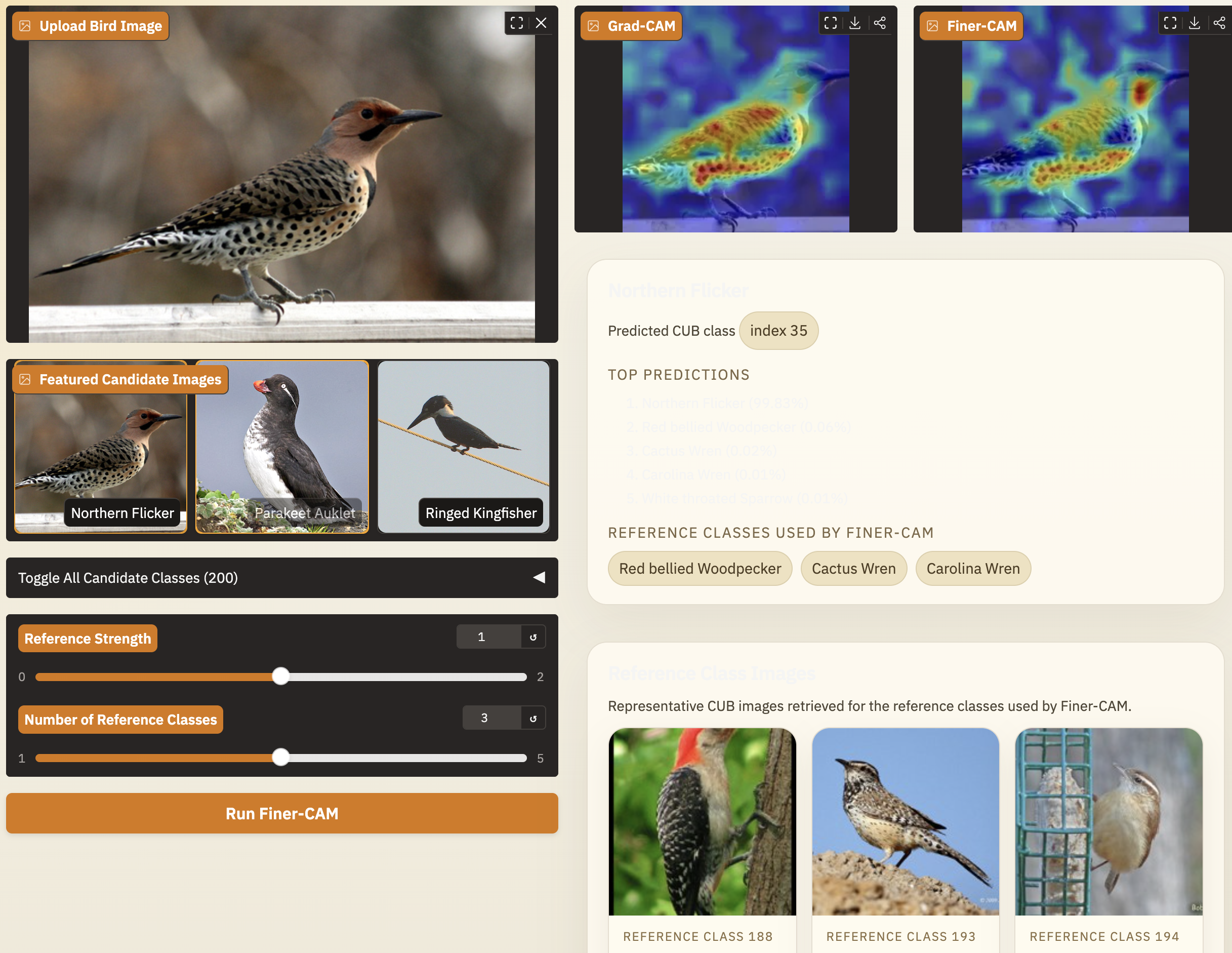 Finer-CAM highlights discriminative explanations in fine-grained classification